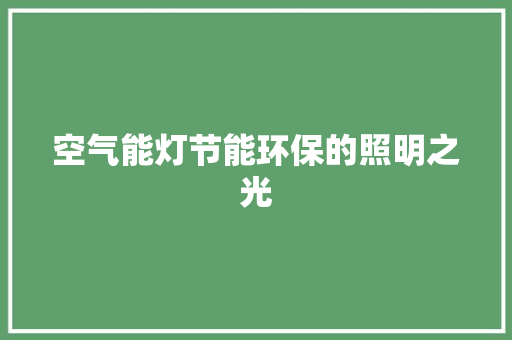 空气能灯节能环保的照明之光 装修设计