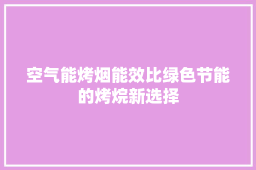 空气能烤烟能效比绿色节能的烤烷新选择 洁具维修