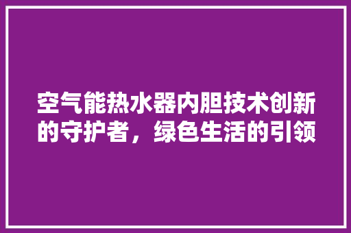 空气能热水器内胆技术创新的守护者，绿色生活的引领者 龙头管件
