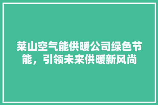 莱山空气能供暖公司绿色节能，引领未来供暖新风尚 空调
