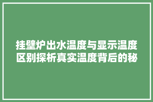 挂壁炉出水温度与显示温度区别探析真实温度背后的秘密 装修设计 挂壁炉出水温度与显示温度区别探析真实温度背后的秘密 装修设计