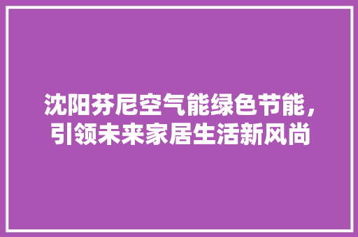 沈阳芬尼空气能绿色节能，引领未来家居生活新风尚 旧房改造