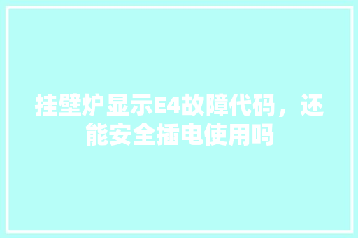 挂壁炉显示E4故障代码，还能安全插电使用吗 洁具维修