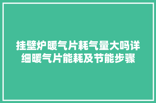 挂壁炉暖气片耗气量大吗详细暖气片能耗及节能步骤 家具修理