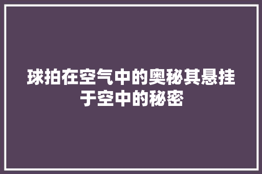 球拍在空气中的奥秘其悬挂于空中的秘密 家居维修