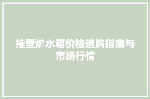 挂壁炉水箱价格选购指南与市场行情 灯具安装