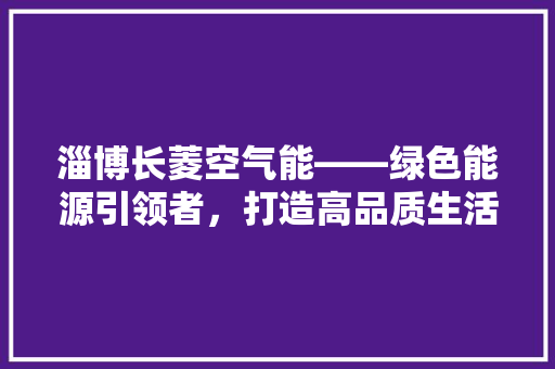 淄博长菱空气能——绿色能源引领者，打造高品质生活新体验 空调