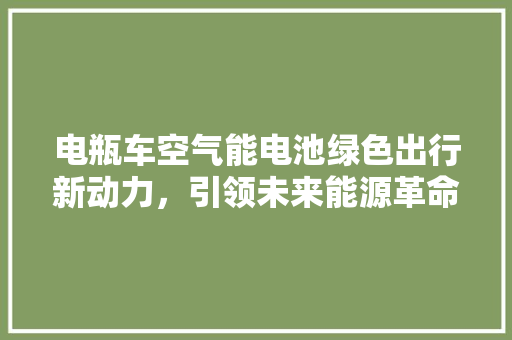 电瓶车空气能电池绿色出行新动力，引领未来能源革命 家居维修