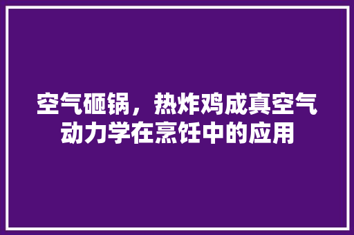 空气砸锅，热炸鸡成真空气动力学在烹饪中的应用 水电维修
