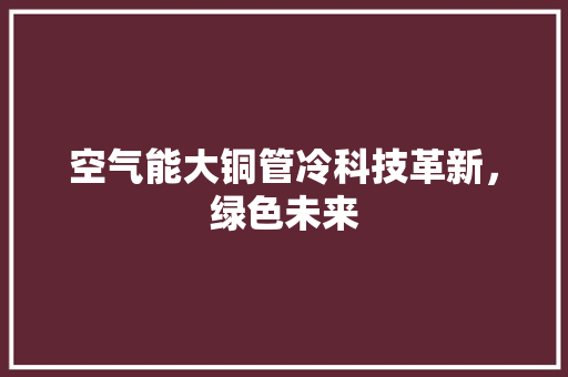 空气能大铜管冷科技革新，绿色未来 局部翻新
