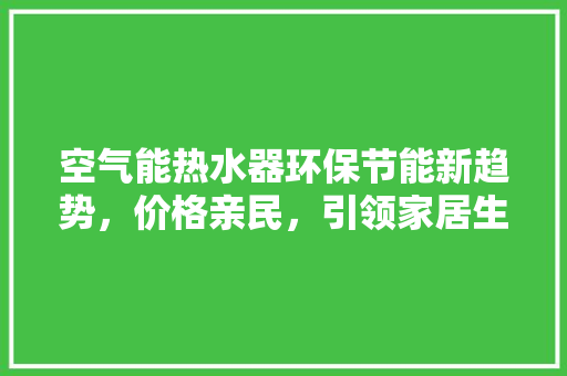 空气能热水器环保节能新趋势，价格亲民，引领家居生活新篇章 家电维护