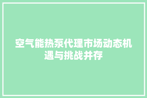 空气能热泵代理市场动态机遇与挑战并存 洗衣机