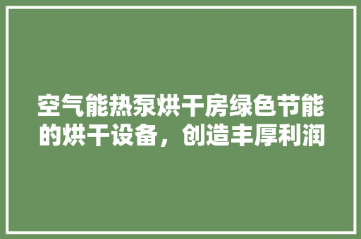 空气能热泵烘干房绿色节能的烘干设备，创造丰厚利润的商机 局部翻新