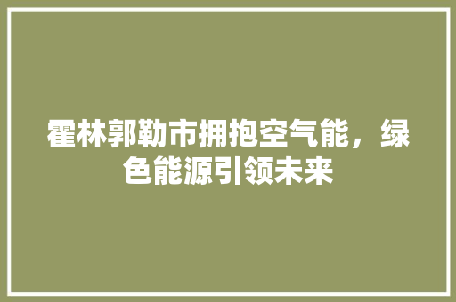 霍林郭勒市拥抱空气能，绿色能源引领未来 清洁保养