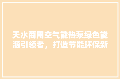 天水商用空气能热泵绿色能源引领者，打造节能环保新未来 空调