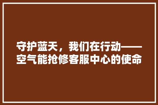 守护蓝天，我们在行动——空气能抢修客服中心的使命与担当 空调