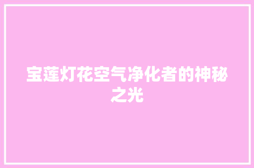 宝莲灯花空气净化者的神秘之光 贴膜