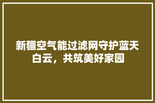 新疆空气能过滤网守护蓝天白云，共筑美好家园 清洁保养