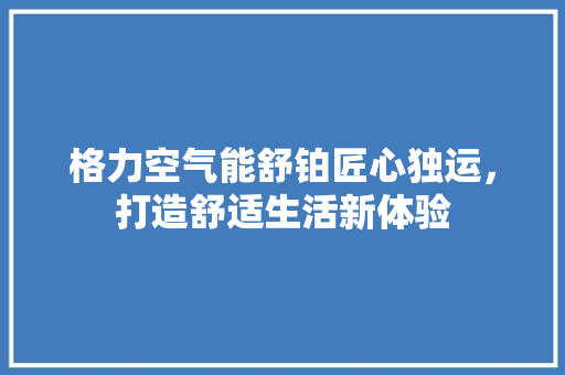 格力空气能舒铂匠心独运，打造舒适生活新体验 装修设计