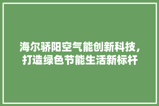 海尔骄阳空气能创新科技，打造绿色节能生活新标杆 家具修理