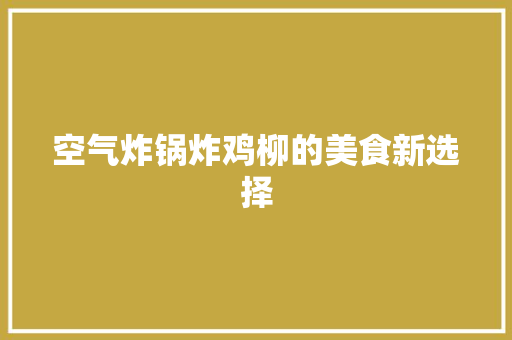 空气炸锅炸鸡柳的美食新选择 空调