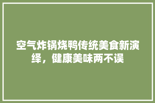 空气炸锅烧鸭传统美食新演绎，健康美味两不误 清洁保养