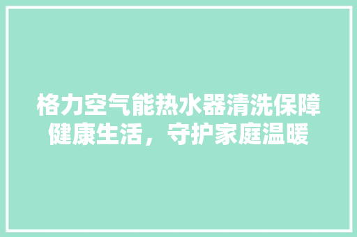格力空气能热水器清洗保障健康生活，守护家庭温暖 家电维护