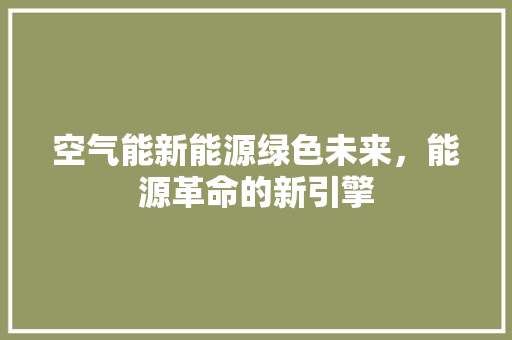 空气能新能源绿色未来，能源革命的新引擎 贴膜