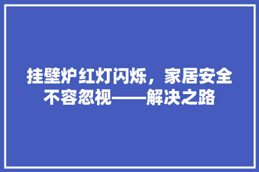 挂壁炉红灯闪烁，家居安全不容忽视——解决之路 家居维修