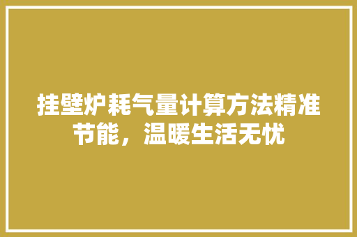 挂壁炉耗气量计算方法精准节能，温暖生活无忧 洁具维修