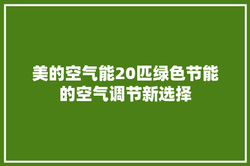 美的空气能20匹绿色节能的空气调节新选择 热水器
