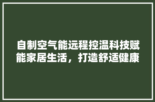 自制空气能远程控温科技赋能家居生活，打造舒适健康环境 灯具安装