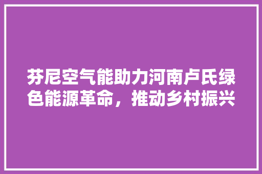 芬尼空气能助力河南卢氏绿色能源革命，推动乡村振兴新篇章 洗衣机