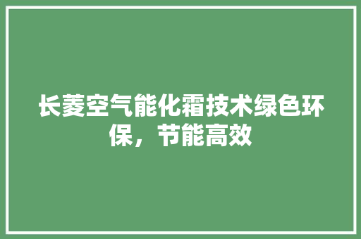 长菱空气能化霜技术绿色环保，节能高效 热水器