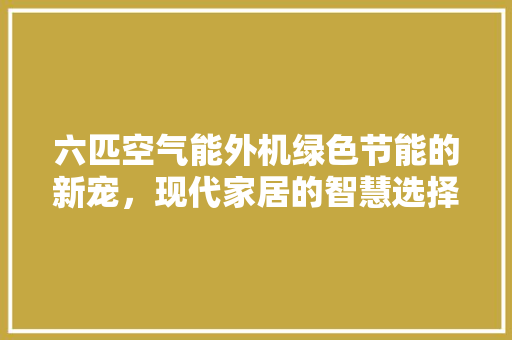 六匹空气能外机绿色节能的新宠，现代家居的智慧选择 洗衣机