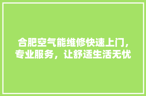 合肥空气能维修快速上门，专业服务，让舒适生活无忧 冰箱