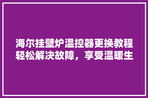 海尔挂壁炉温控器更换教程轻松解决故障,享受温暖生活 空调 海尔挂壁炉温控器更换教程轻松解决故障,享受温暖生活 空调