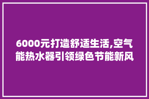 6000元打造舒适生活,空气能热水器引领绿色节能新风尚_6000元空气能 6000元打造舒适生活,空气能热水器引领绿色节能新风尚_6000元空气能 装修设计