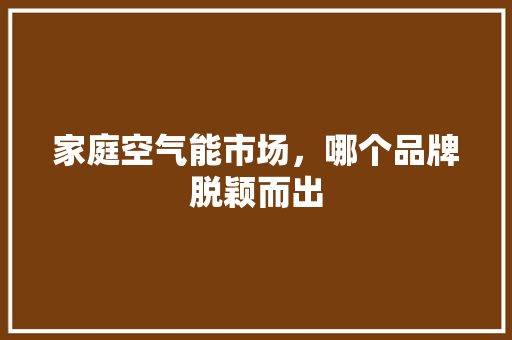 家庭空气能市场，哪个品牌脱颖而出 旧房改造