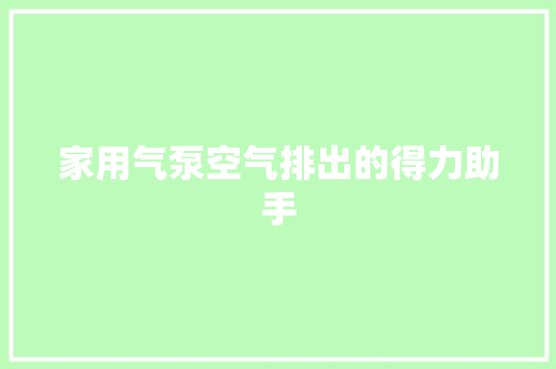 家用气泵空气排出的得力助手 贴膜