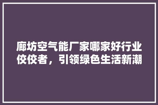 廊坊空气能厂家哪家好行业佼佼者，引领绿色生活新潮流 冰箱