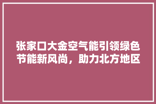 张家口大金空气能引领绿色节能新风尚，助力北方地区供暖革命 局部翻新