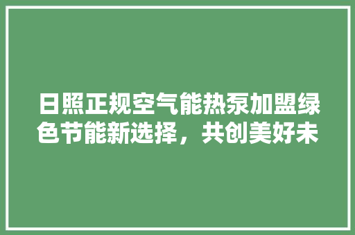 日照正规空气能热泵加盟绿色节能新选择，共创美好未来 贴膜