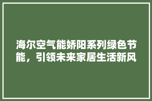 海尔空气能娇阳系列绿色节能，引领未来家居生活新风尚 贴膜