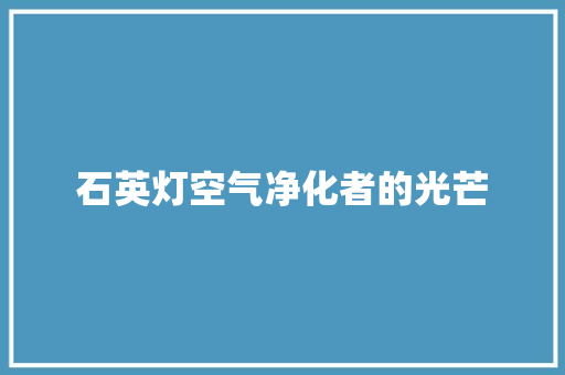石英灯空气净化者的光芒 翻新改色