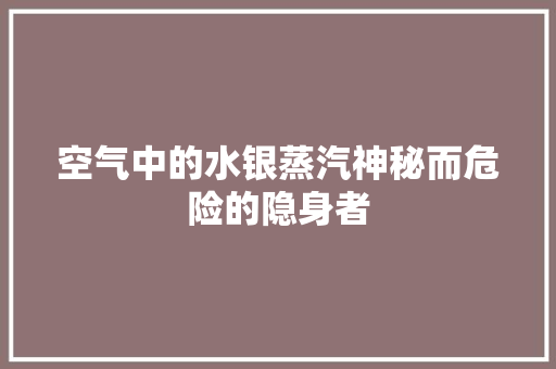 空气中的水银蒸汽神秘而危险的隐身者 洗衣机