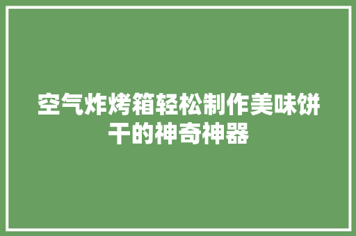 空气炸烤箱轻松制作美味饼干的神奇神器 热水器