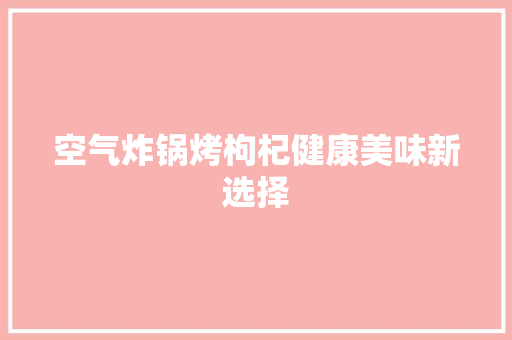 空气炸锅烤枸杞健康美味新选择 水电维修