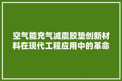 空气能充气减震胶垫创新材料在现代工程应用中的革命突破 龙头管件