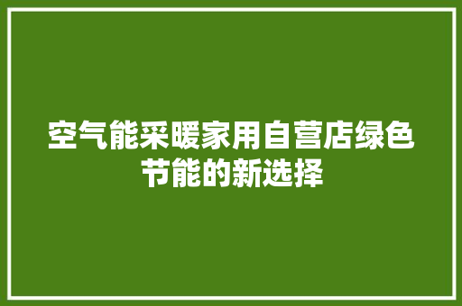 空气能采暖家用自营店绿色节能的新选择 空调